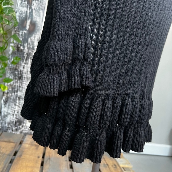 Heavyweight [Matilda Jane] Open Front Black Ruffly Cardigan Jax Sweater | Medium - Picture 9 of 13